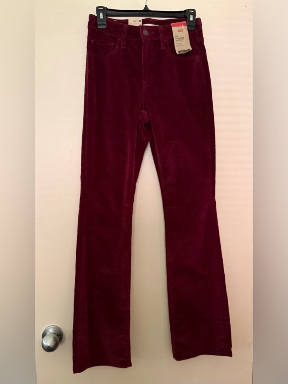 Levi's Burgundy High Rise 725 Bootcut Corduroy Jeans 26x32